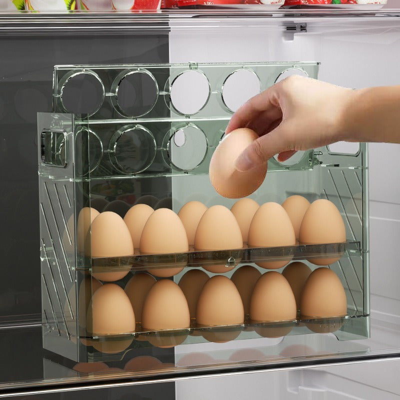 Rustic Reversible Egg Storage Box - Freshness Keeping Tray for Kitchen and Fridge