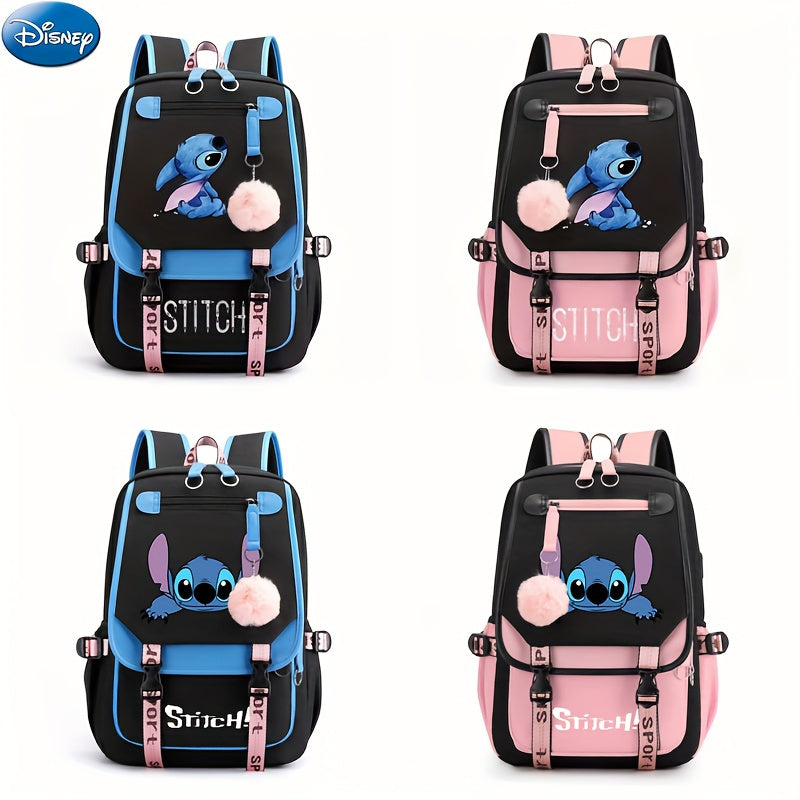 Disney Stitch Backpack: Authorized , Large Capacity, Lightweight, College Style, Hand Wash or Dry Clean, No Battery, Nylon Material, Fashionable Design