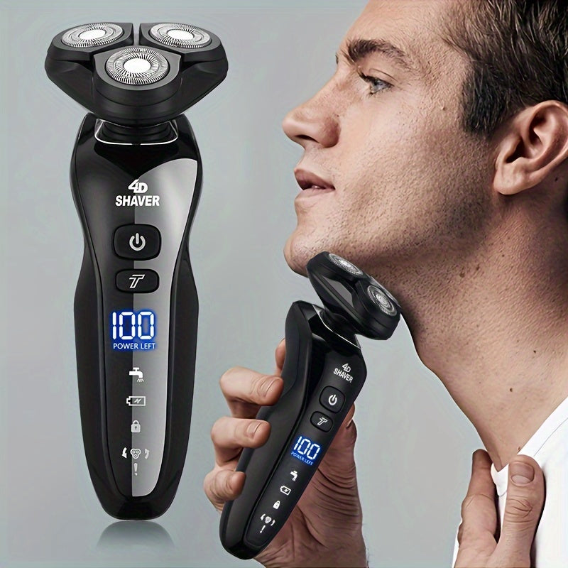 3D USB Rechargeable Electric Razor for Men - Wet & Dry Use