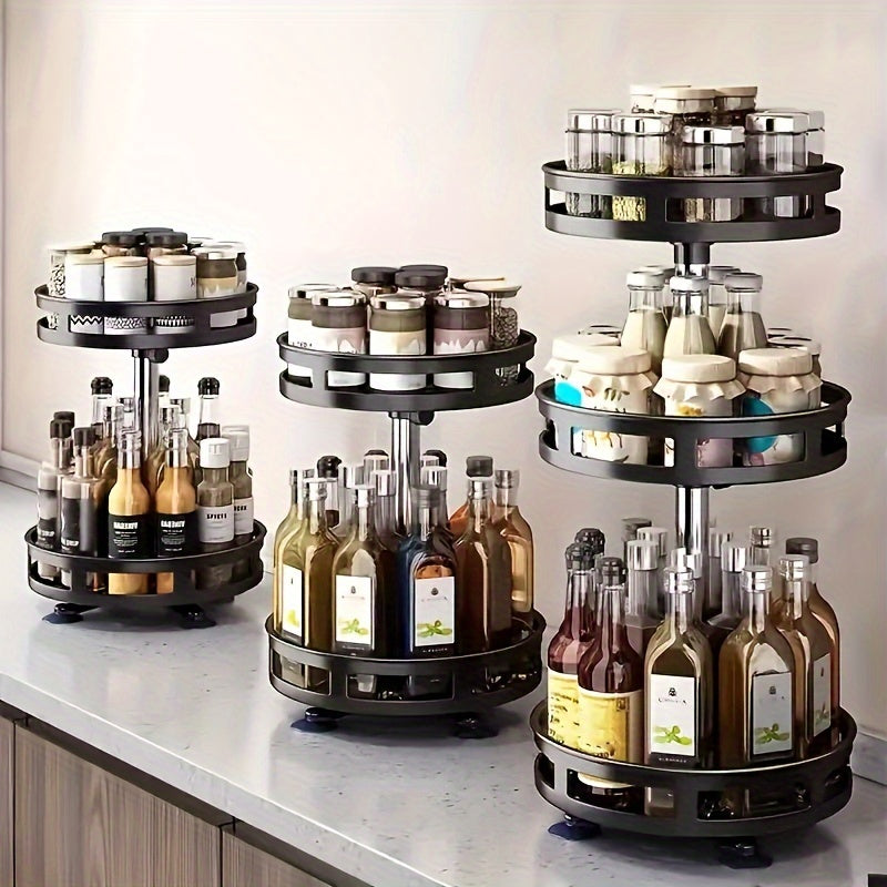 Multi-Tier Lazy Susan Kitchen Organizer for Spices and Condiments