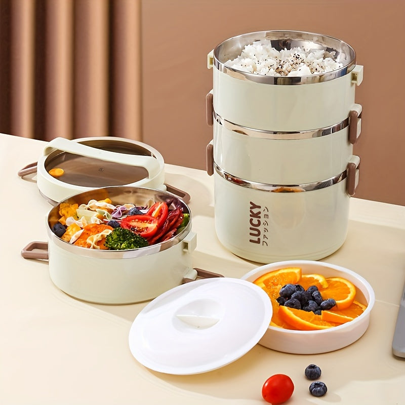 Large Capacity Stainless Steel Lunch Box Set with Bag and Utensils