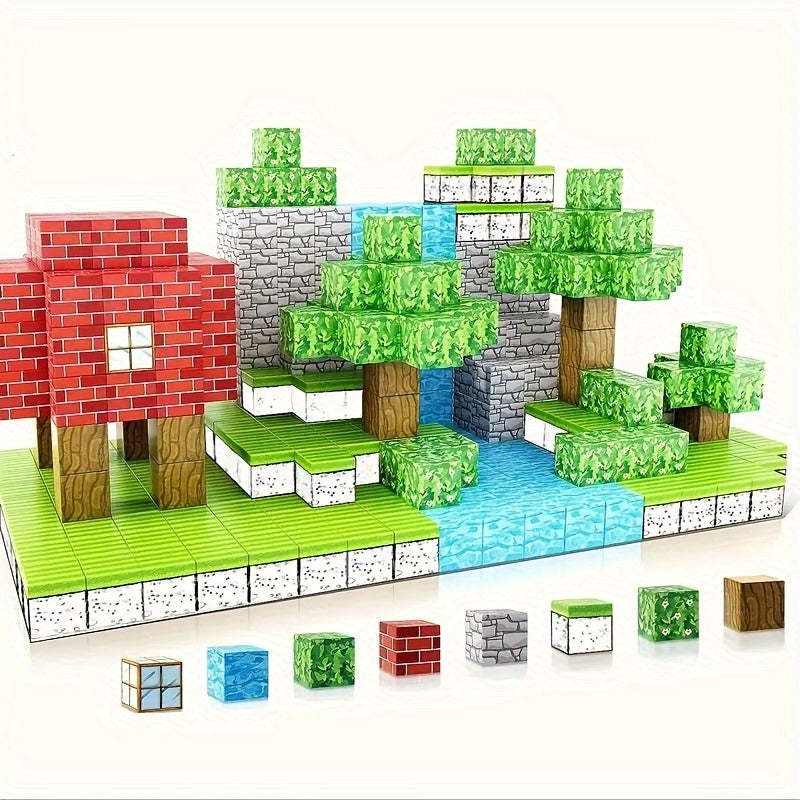 Magnetic Christmas Puzzle Building Blocks Toy Set - Cyprus