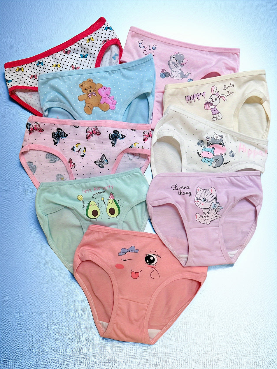 Cartoon Print Toddler Girls Briefs Set - Cute & Comfy Underwear - Cyprus