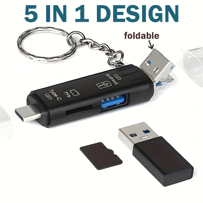 Wansurs 5 in 1 Card Reader for Mobile Phone - Transfer Files Easily on the Go! - Cyprus