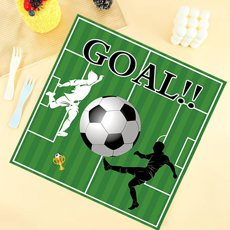 Football Themed Party Napkins - 4-Ply, Ideal for Birthday & Soccer Game Celebrations - Cyprus