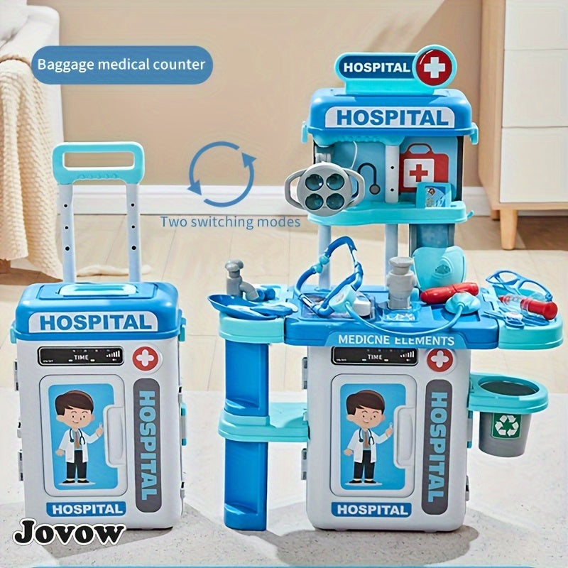 Jovow Children's Doctor Pretend Play Medical Kit Trolely