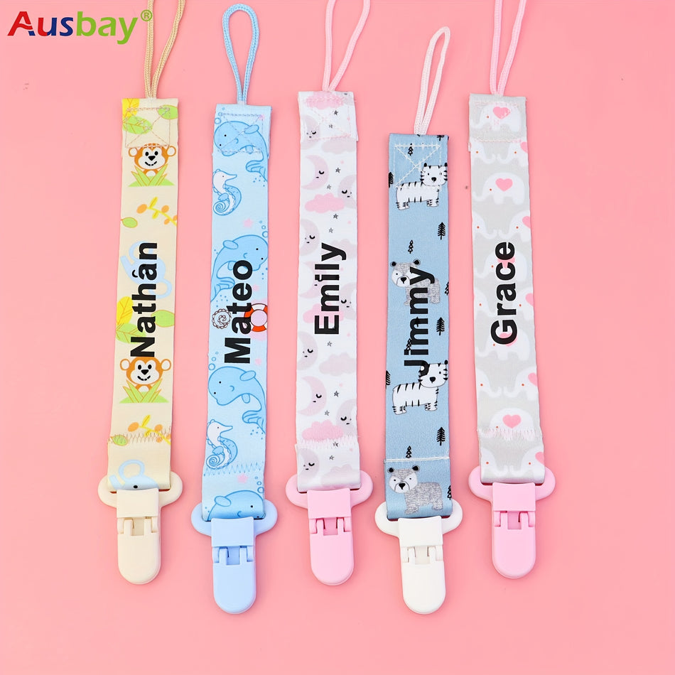 Ausbay Personalized Pacifier Clip With Name - Ideal for Gifting!