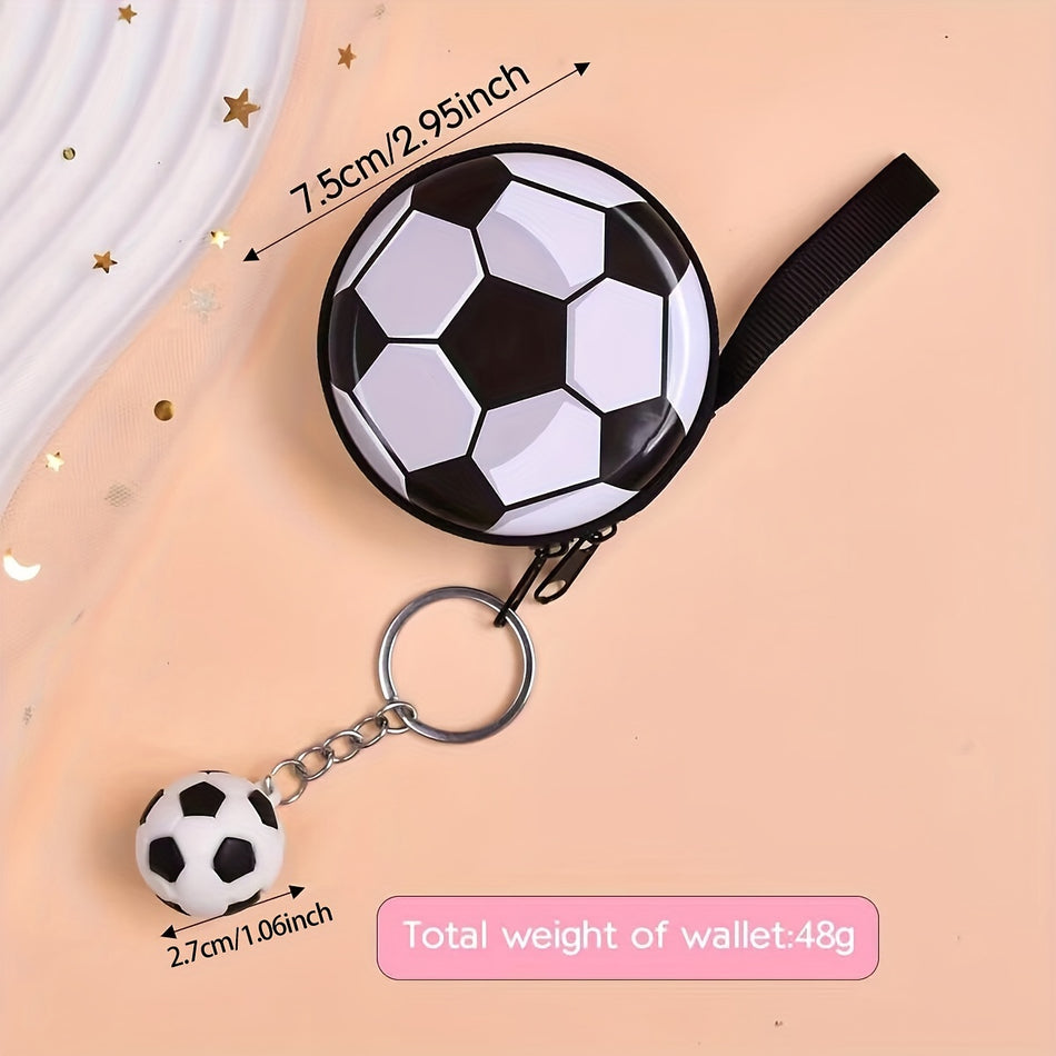 Kids Football Zipper Coin Purse Student Wallet For Boys And Girls Birthday Gifts