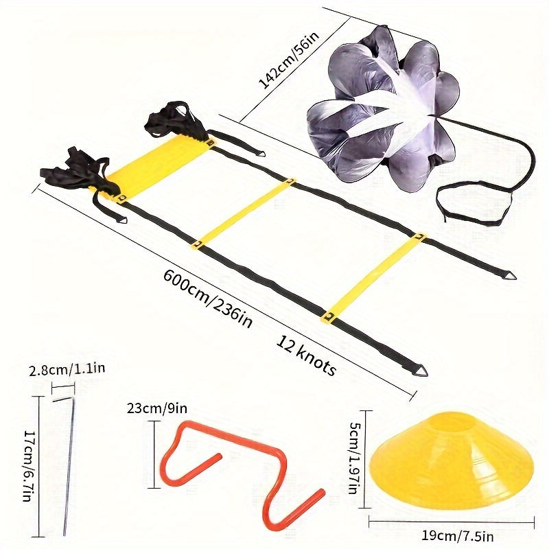 Agility Training Set for Football with Speed Ladder, Jump Rope & Hurdles - Cyprus