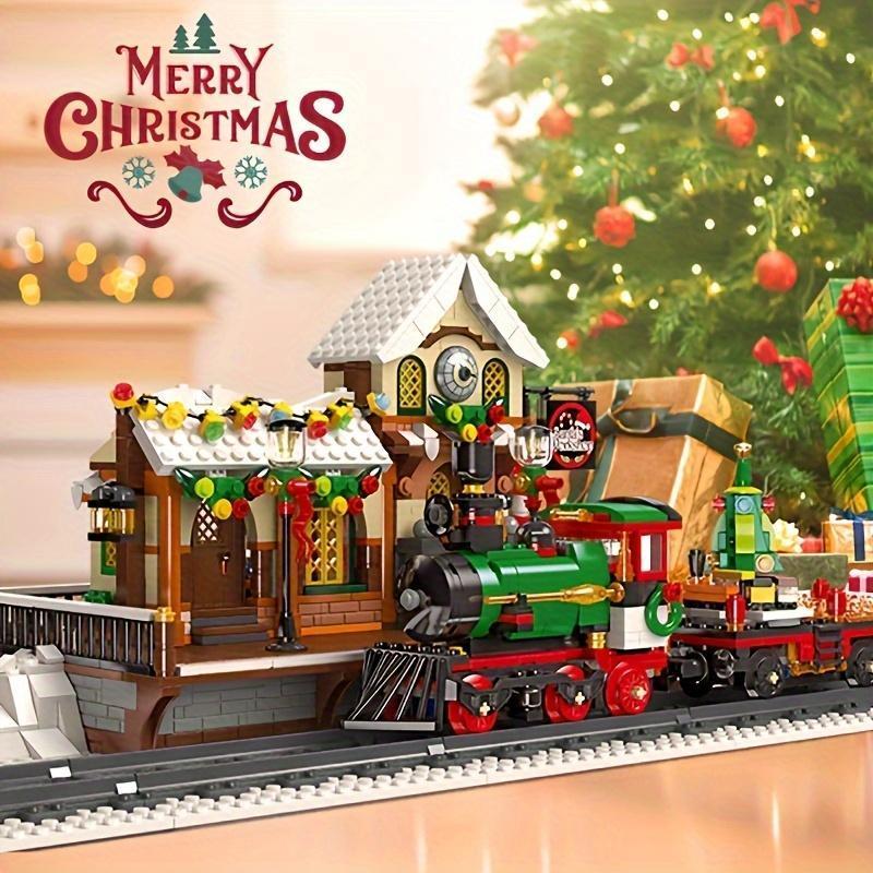 1362pcs Christmas Train Set With Lights & Station - Durable ABS Building Blocks - Ideal Holiday Gift for Teens 14+ - Cyprus