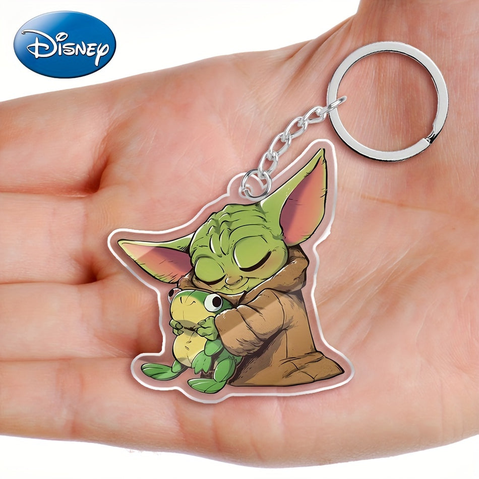 Cute Baby Yoda Acrylic Keychain With Frog Toy - Ideal Gift For Various Occasions - Cyprus