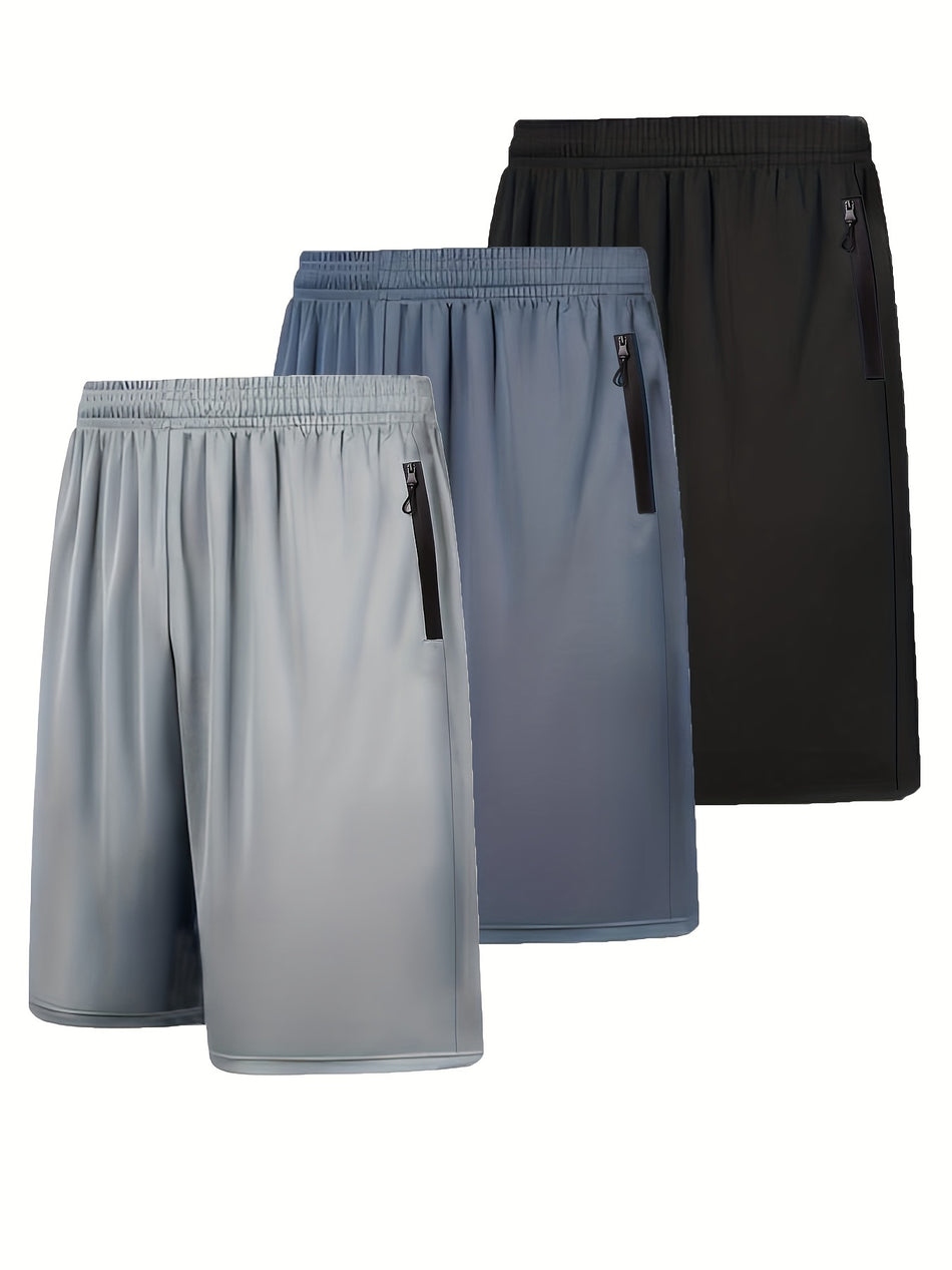 Men's Athletic Shorts 3 Pack with Drawstring & Pockets - Lightweight & Comfortable for Summer Sports and Fitness - Cyprus