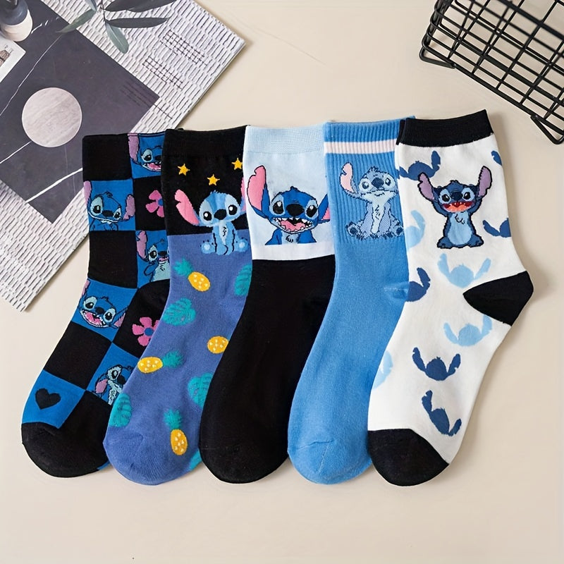 Stitch Cartoon Socks 5-Pack by UME - Comfortable and Cool Unique Gift Set - Cyprus