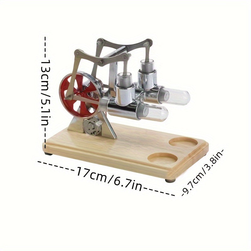 Çift silindirli paslanmaz çelik Stirling motor modeli - Kıbrıs