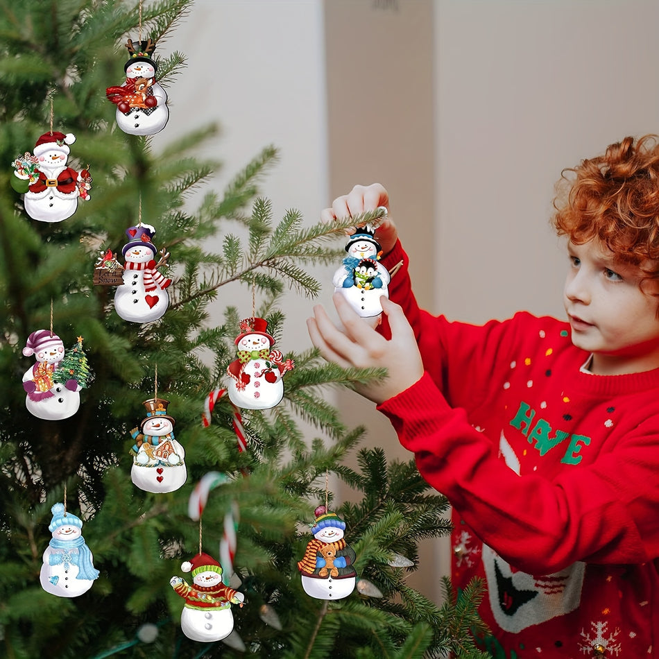 Schneemann Holz Ornamente Weihnachtsbaumdekorationen - Zypern