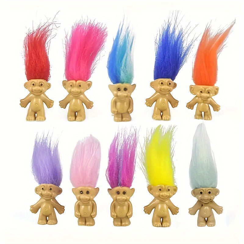 Vintage Mini Troll Dolls Collection - 10pcs Adorable Action Figures - Cyprus