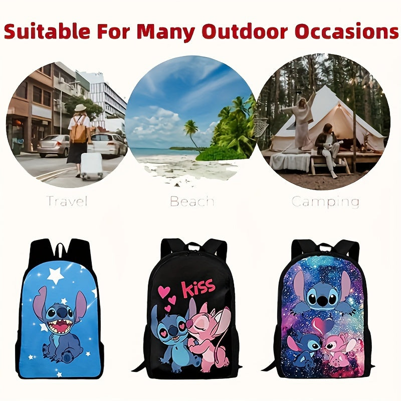 Lilo & Stitch Nylon Cartoon Backpack - Embrace Your Fandom in Style! - Cyprus