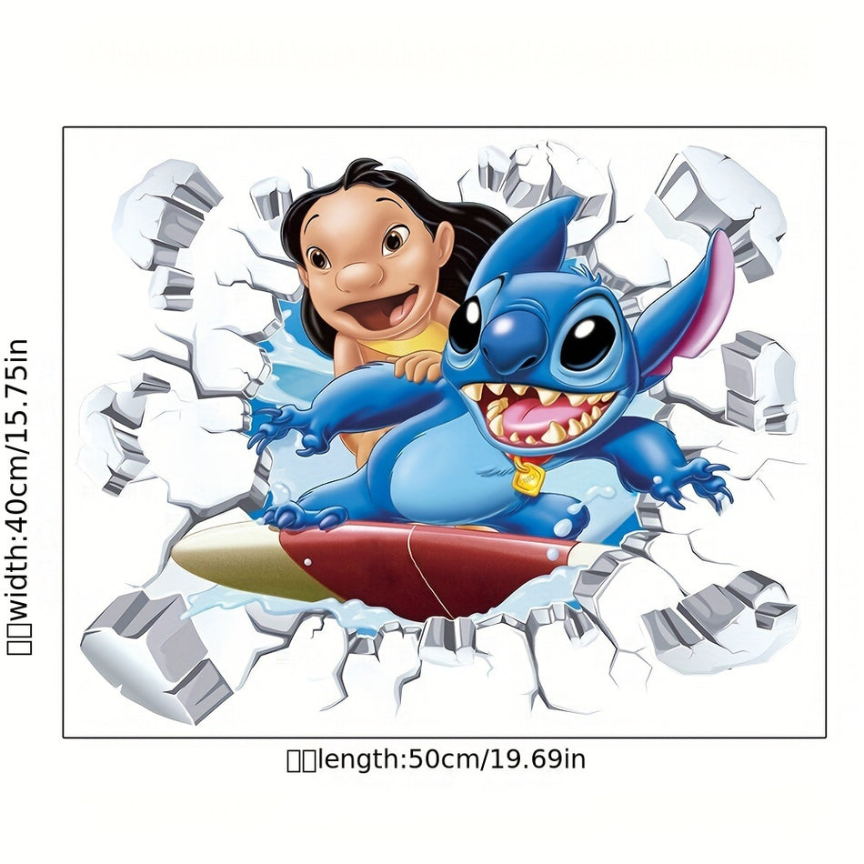 Stitch 3D Wall Decal - Waterproof PVC for Boys & Girls Room Decor - Cyprus