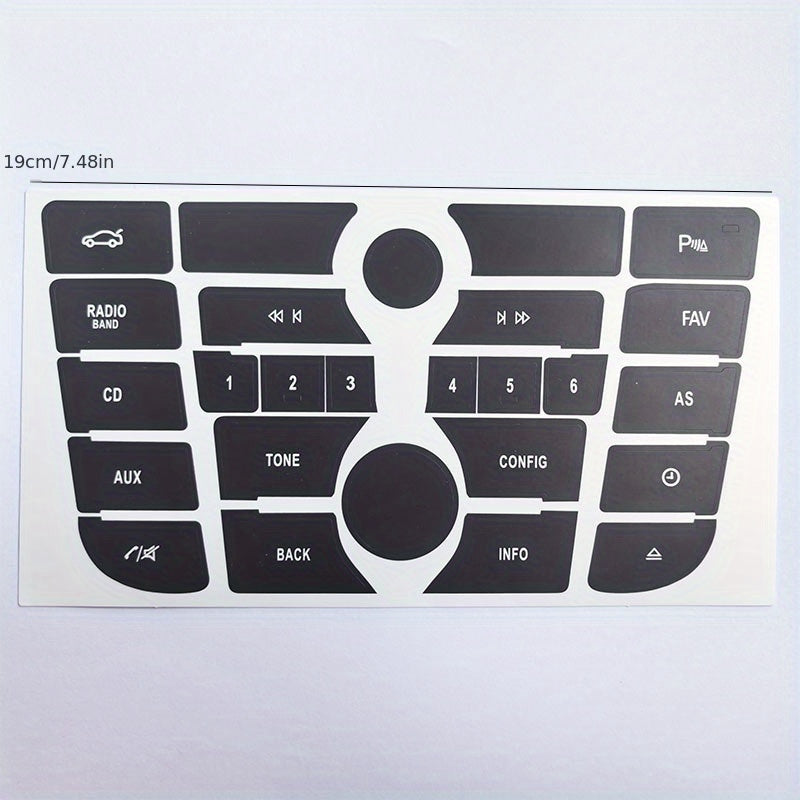 Car Radio Button Repair Sticker Set - PVC Material - Cyprus