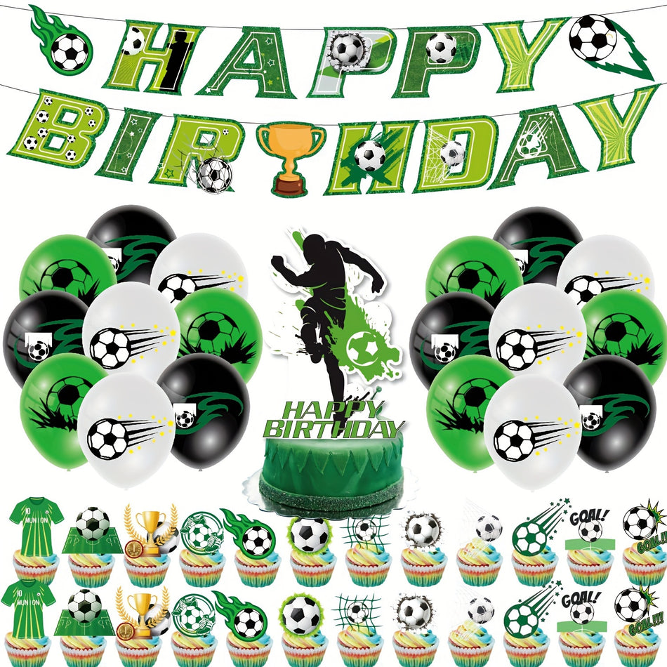 🔵 Soccer Theme Birthday Party Supplies Set - No Electricity Required - Cyprus