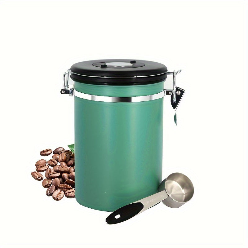 Round 304 Stainless Steel Sealed Storage Jar with Lid and Spoon