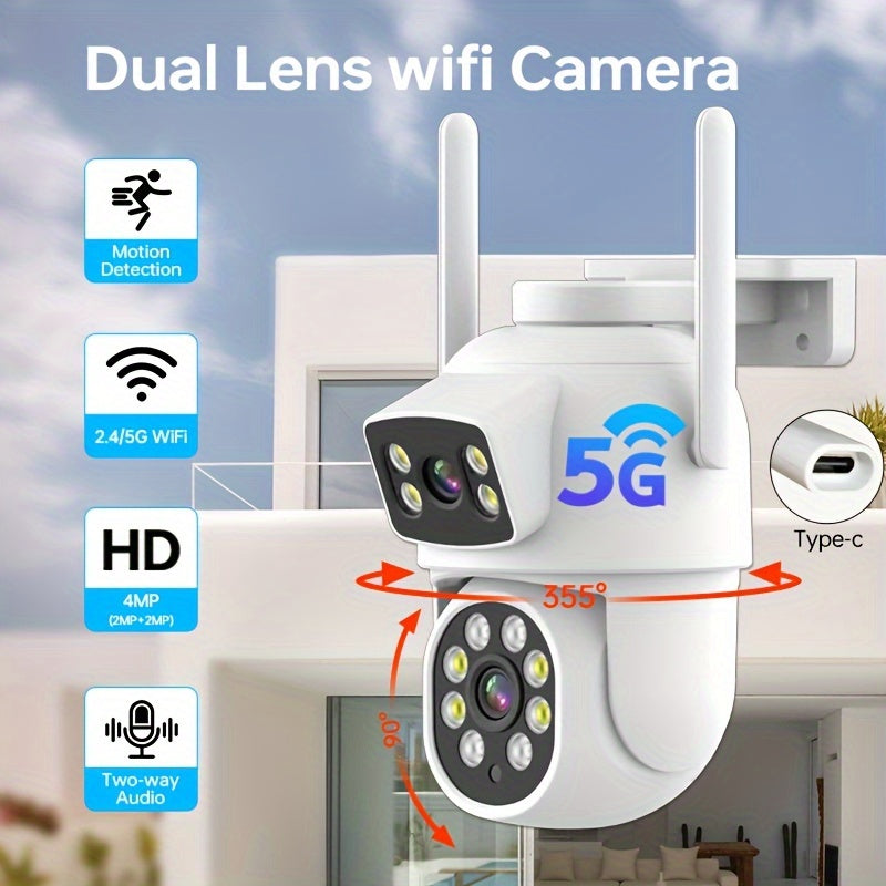 ZHXINSD DUAL LENS 4MP 360 ° Πανορραμική κάμερα ασφαλείας - αυτόματη παρακολούθηση, νυχτερινή όραση, αμφίδρομος ήχος - Κύπρος