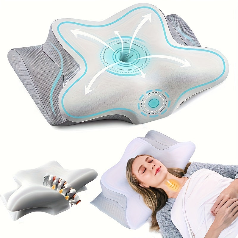 Adjustable Cervical Cooling Pillow - Odorless Memory Foam - Neck & Shoulder Support - Cyprus