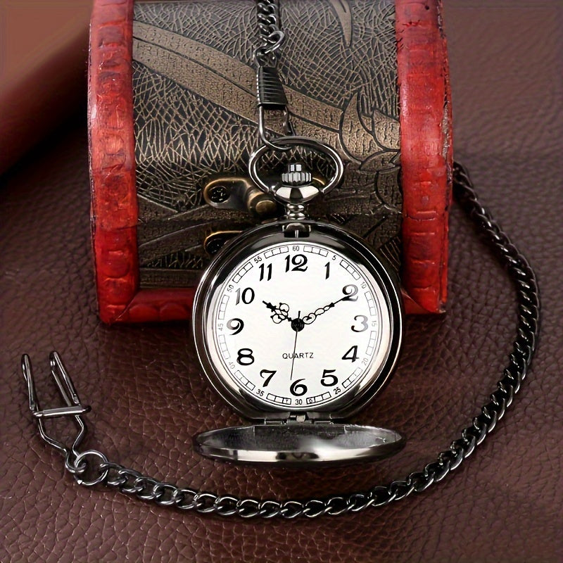 To My Son Engraved Round Black Pocket Watch - Cyprus