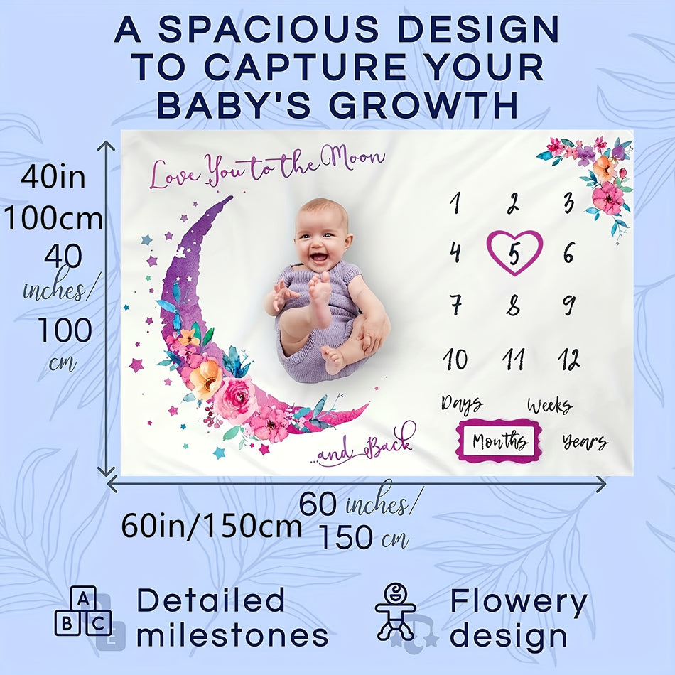 Capture Your Baby Girl's First Year Milestones with the Moon Baby Monthly Calendar 🌙