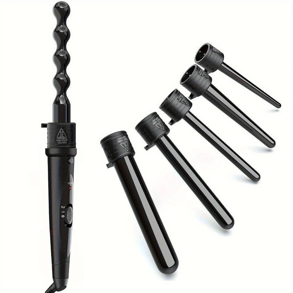 Angenil 6-σε-1 Μαλλιά Curling Iron Wand Σετ με εναλλάξιμα κεραμικά βαρέλια-Κύπρο