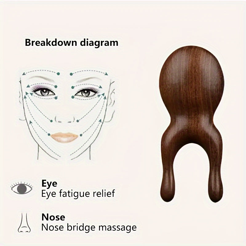 Natural Sandalwood Gua Sha Tool for Facial Massage and Acupoint Therapy