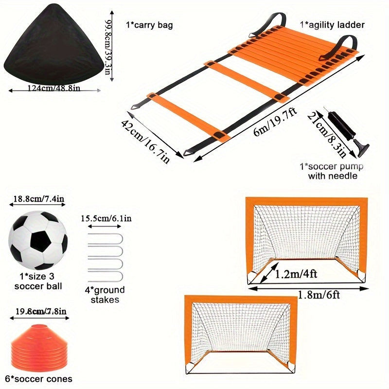 Portable Pop-Up Soccer Goals Set of 2 - Orange - Cyprus