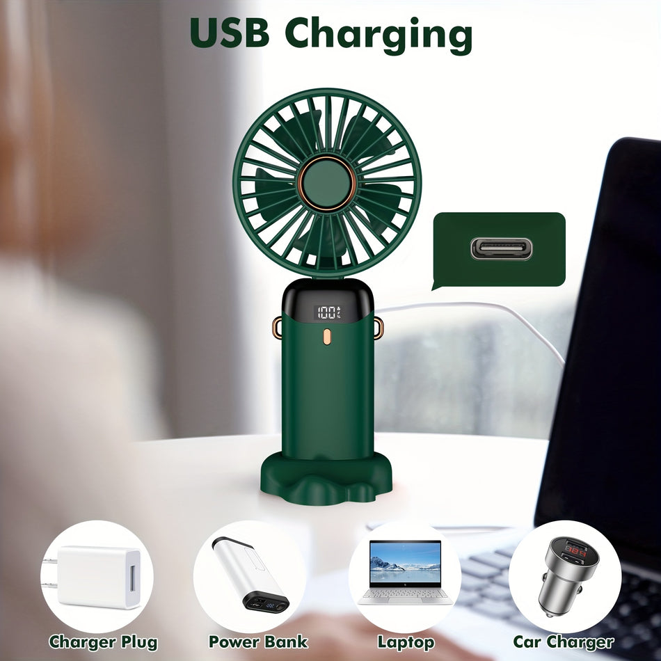 Portable USB Rechargeable Mini Fan with 5 Speeds - Stay Cool Anywhere - Cyprus