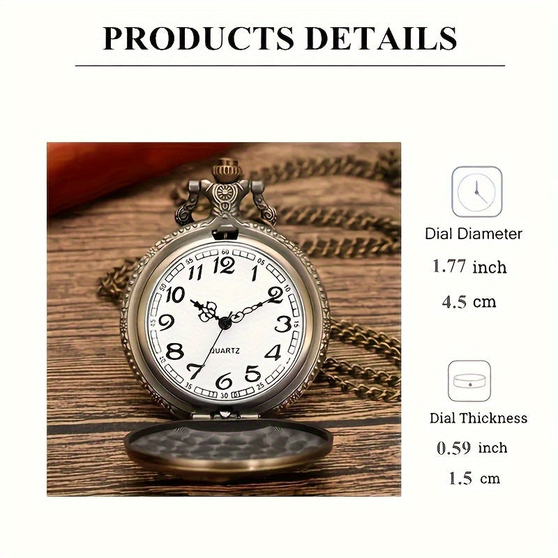 Vintage Steam Train Engraved Punk Pocket Watch - Ideal Gift for Train Enthusiasts - Cyprus