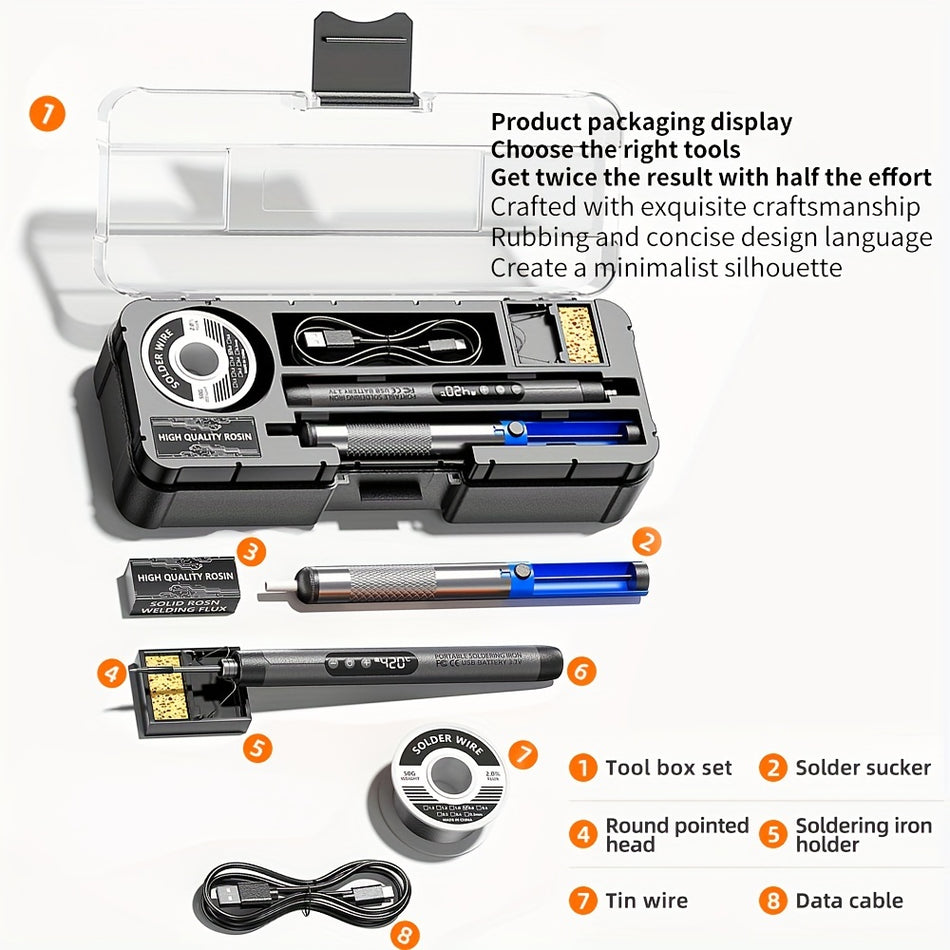 USB RECHARGable MINI SEDERING FER Kit avec affichage numérique et température réglable