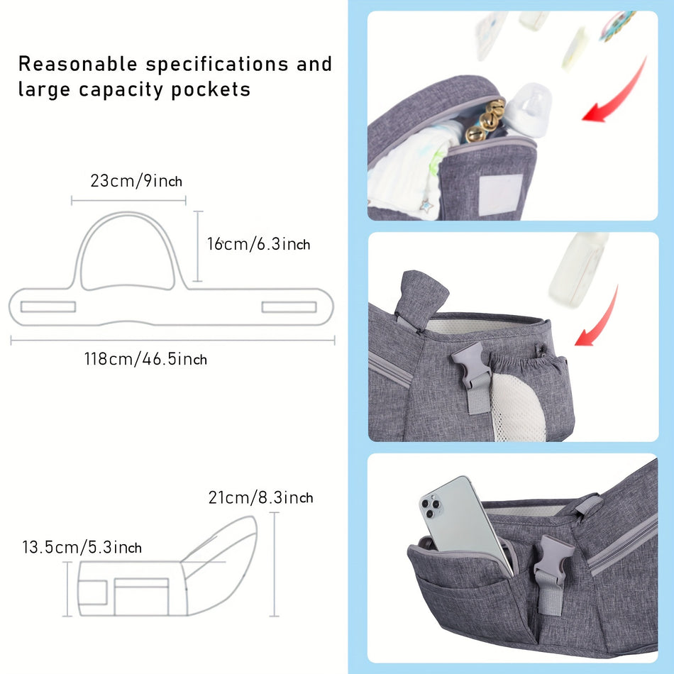 Ultimate Gray Baby Carrier with Storage Space and Adjustable Straps