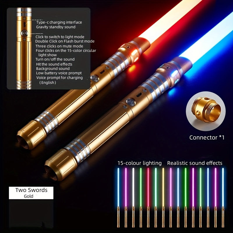 Gravity Sensing Light Saber 2 In 1 15-color Metal Sword - Cyprus