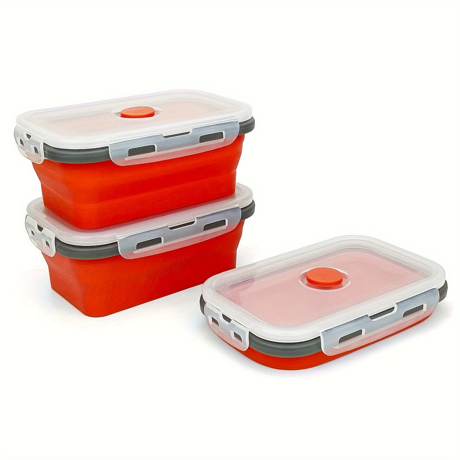 3-Piece Airtight Foldable Container Set - Microwave & Freezer Safe