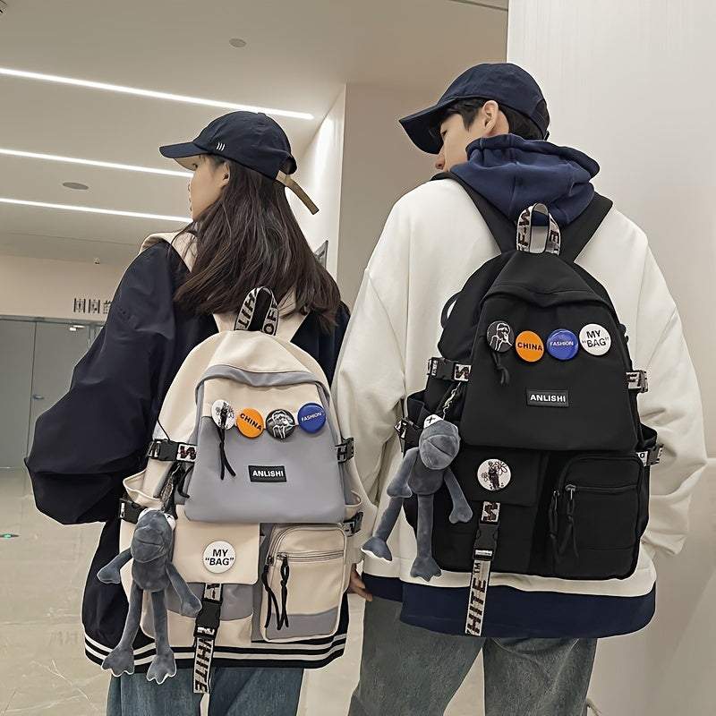 Nylon Personality Backpack with Tablet Compartment - Cyprus