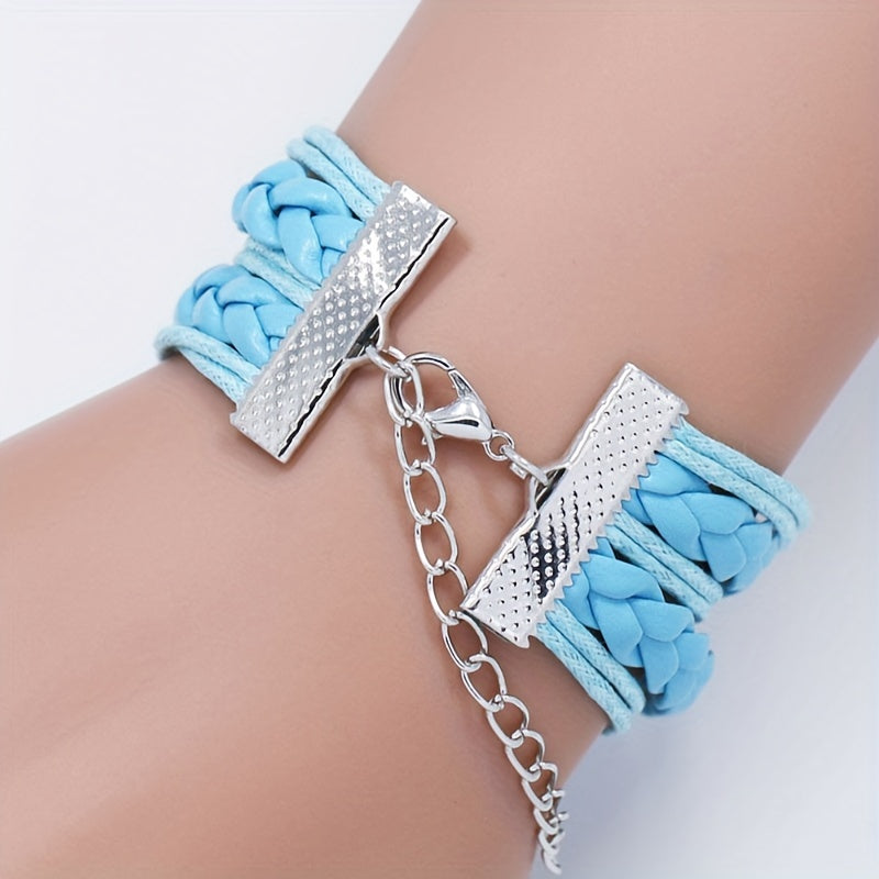 1pc Cartoon Cute Stitch Bracelet Multi Layers PU Leather Hand Rope Jewelry Accessory Daily Wear