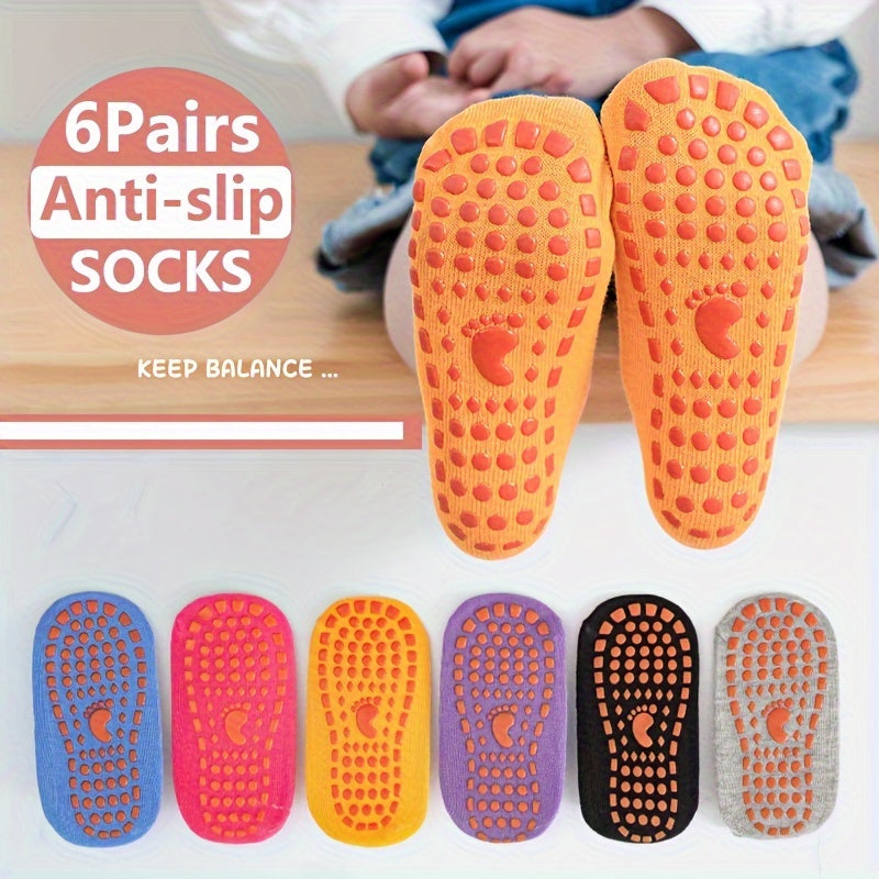 6 Paar Nicht-Schlupf-Socken des Baby-Mädchen