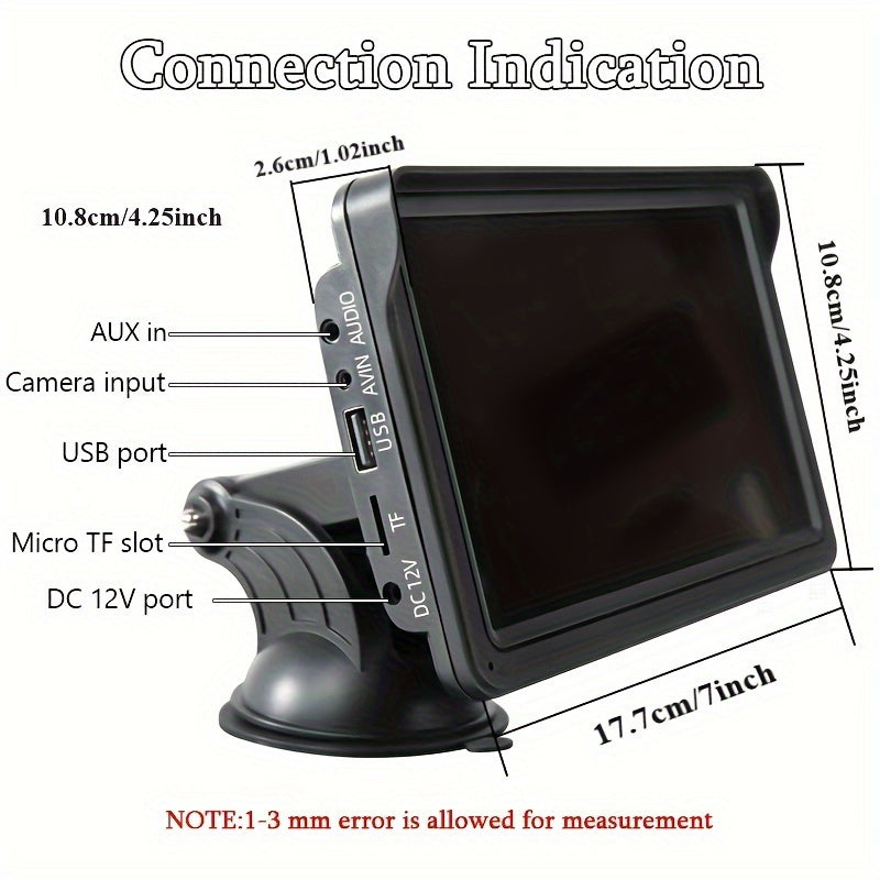 7" Touch Screen Car Multimedia Video Player with Wireless Connectivity and Reversing Camera - Cyprus