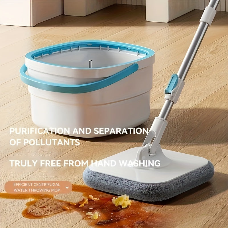 Deluxe Spin Mop & Bucket System with Stainless Steel and Microfiber Heads