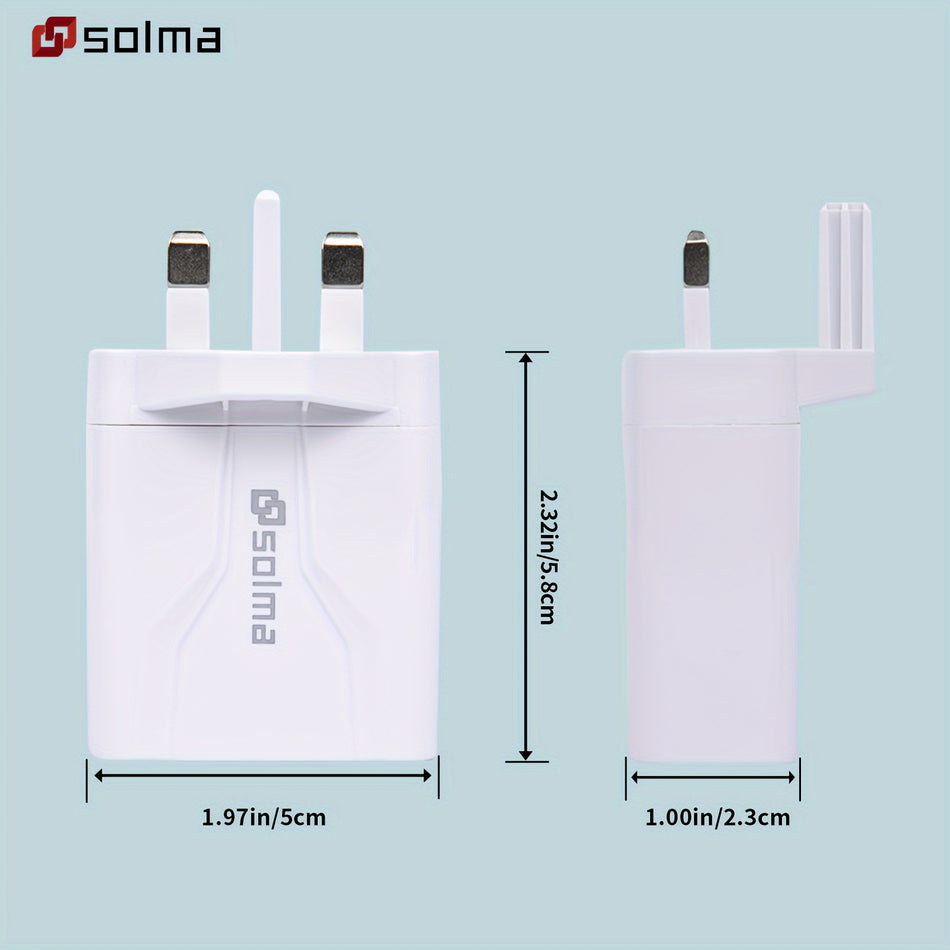 Solma 3USB Charger/UK Standard: Versatile and Efficient Charging for Travel