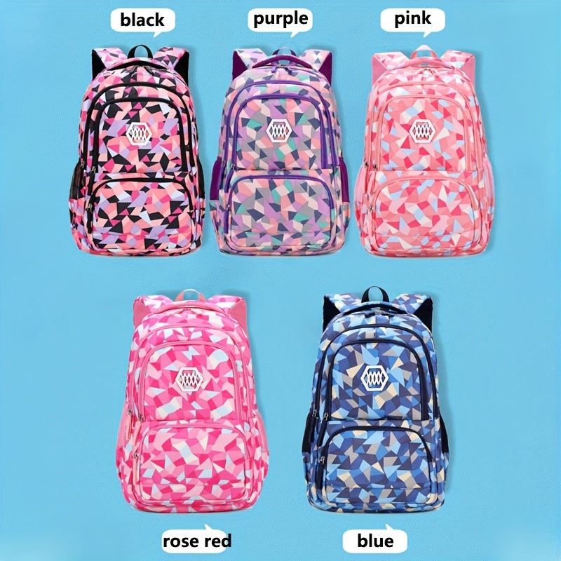 Colour Block Backpacks with Multi-Layers + Handbags + Clutch Bags - Perfect for School & Outdoor Activities - Cyprus