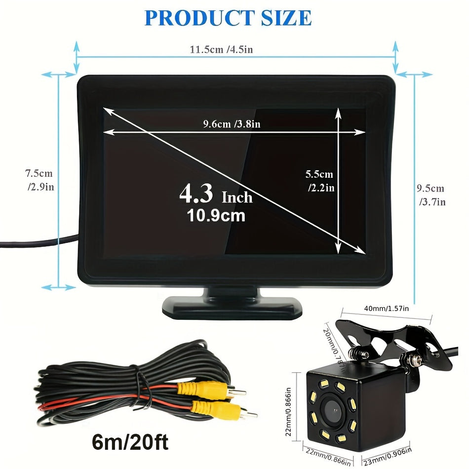 4.3" HD Monitor & Glass Lens Car Reversing Camera Kit - Cyprus