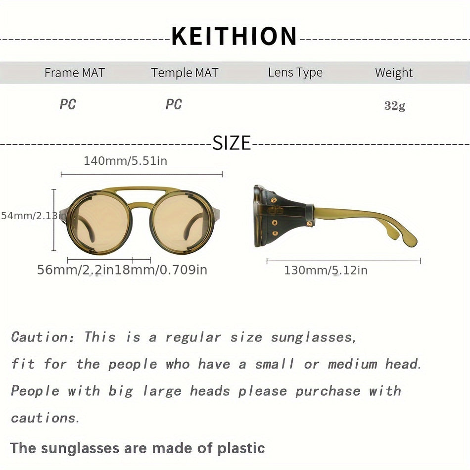 KEITHION Glacier Windproof Steampunk Sunglasses - Cyprus