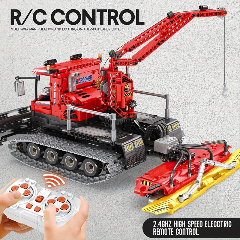 1100pcs Snow Leveling Vehicle Building Blocks With Remote Control & APP Control - Cyprus