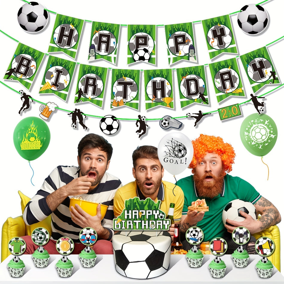 🔵 Soccer Theme Birthday Party Decoration Set - Cyprus