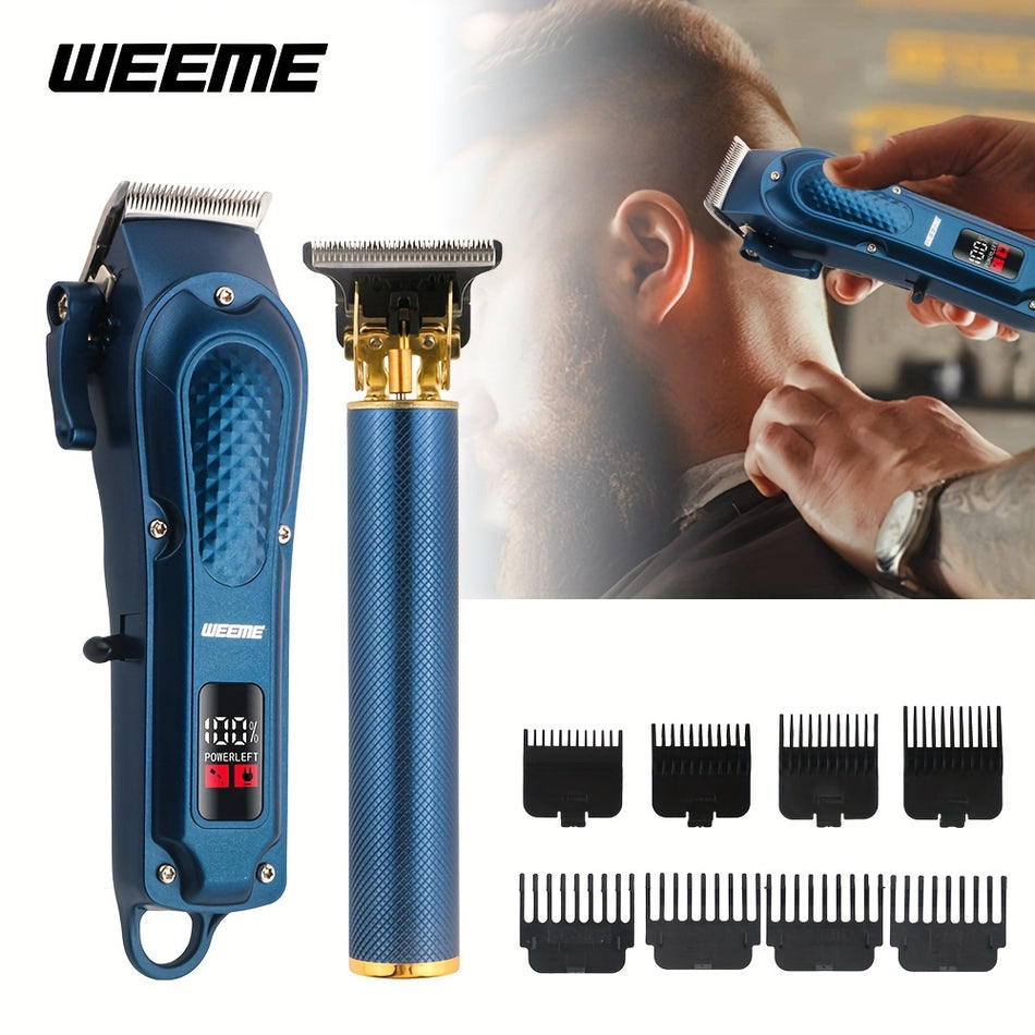 Weeme Profesyonel Erkek Saç Kesimi Kiti - USB Şarj Edilebilir T -Bıçak Kıyma ve Clipper Seti - Kıbrıs